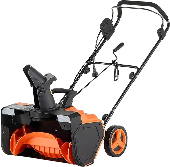 VEVOR Electric Snow Blower, 23 inch 15A Corded Snow Thrower with Dual LED Headlights & 180° Rotating Chute, 25FT Throwing Distance, 12" Depth Clearing, Walk-Behind Snowblower for Driveway Sidewalk