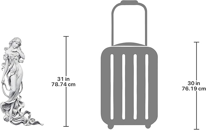 Design Toscano Flora Divine Patroness of Springtime Indoor/Outdoor Wall Frieze Sculpture, 31 inches tall, Cast Stone Resin, Antique Stone Finish