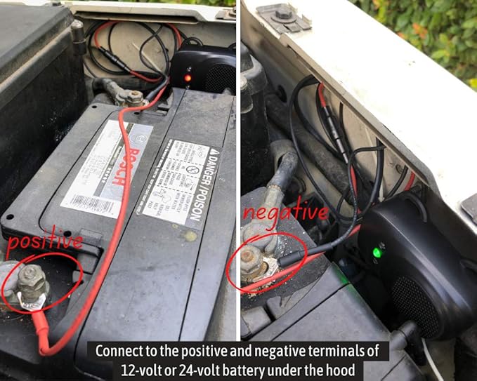 Car Rodent Repellent Ultrasonic Under Hood Animal Repeller Mouse and Rat Deterrent with LED Strobe – Engine Bay Pest Control Device for 12V 24V Vehicle, Automobile, Truck, RV