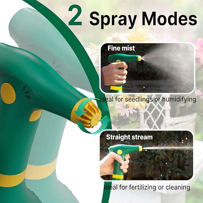 T TOVIA: Garden Sprayer 1 Liter Battery Spray Bottle Powered Electric, Rechargeable, Portable Garden and Plant Sprayer, Mister, for Outdoor and Indoor Plants,Cleans and Gardens, Handheld Powered