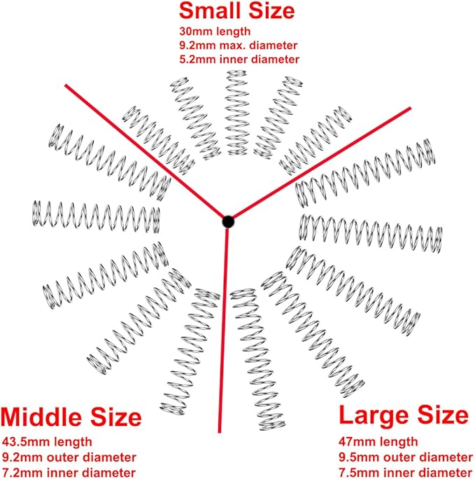 Replacement Springs for Pruners, Springs Suitable for The Multicolour 3 Pack Garden Pruning Shears Set selling on Amazon (15pcs springs mixed), Silver Tone