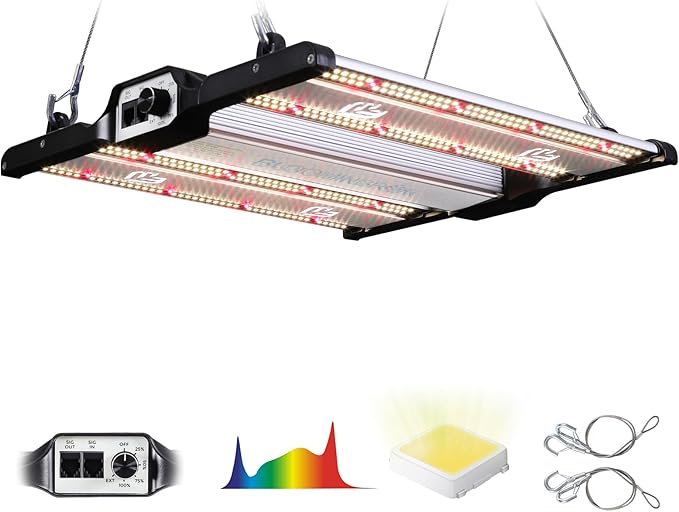 BLOOMINGREEN 100W LED Grow Light with LM301B Diodes&336pcs LEDs,Dimmable Full-Spectrum Growing Lights for Indoor Plants Fixtures,Daisy Chain Grow Lamp in Vertical Farm Grow Tent 2X2/3X3ft Veg/Bloom