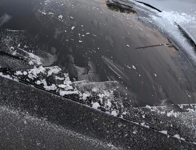 Edward Tools Ice Scraper for Car Windshield - 10” Heavy Duty Plastic Scraper - Ergonomic Handle with Ultra Flat Blade for Quick Scraper Snow and Ice - Extra Pressure Thumb Button