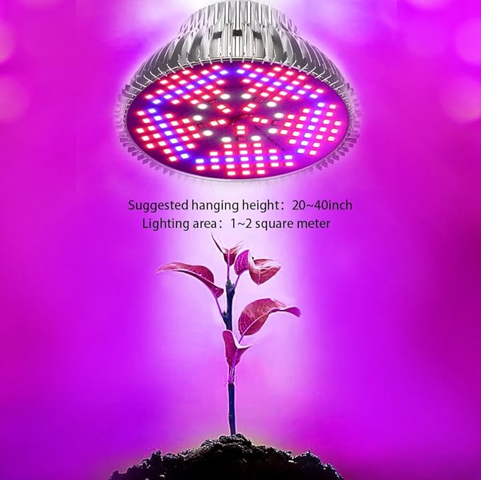100W Led Grow Light Bulb Full Spectrum,Plant Light Bulb with 150 LEDs for Indoor Plants,E26/E27 Socket,Grow Lamp for Hydroponic Indoor Garden Greenhouse Succulent Veg Flower