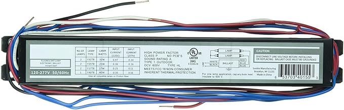 Diodesy- Electronic Fluorescent Ballast T8 Instant Start Multi-Volt 120-277V 32W High Output Linear Ballast 60Hz Class P Use with Two Lamp F32T8 F35T8 F17T8 One Lamp F40T8 UL Approved