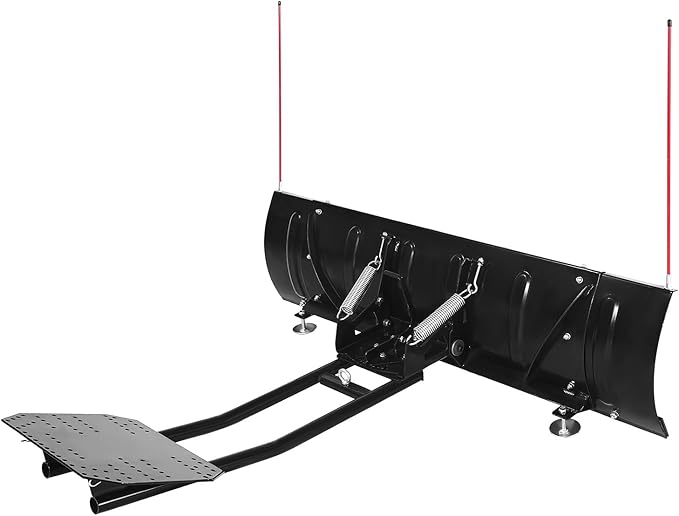 VEVOR Snow Plow Blade, 43 in/60 in Width Adjustable Snow Plow Kit, Easy to Detach, Universal Mount Plowing Attachment with Rubber Flaps, Heavy Duty Steel Blade, Compatible with Most UTV & ATV