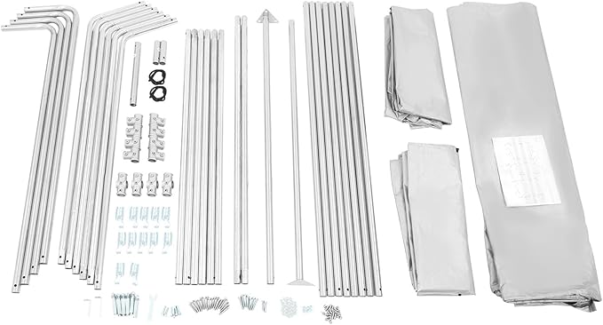 8x8x8 FT Outdoor Storage Shelter Carport, Portable Storage Tent with Roll-up Door, Waterproof Outdoor Carport for Bike, Lawn Mower, ATV Storage (Grey)