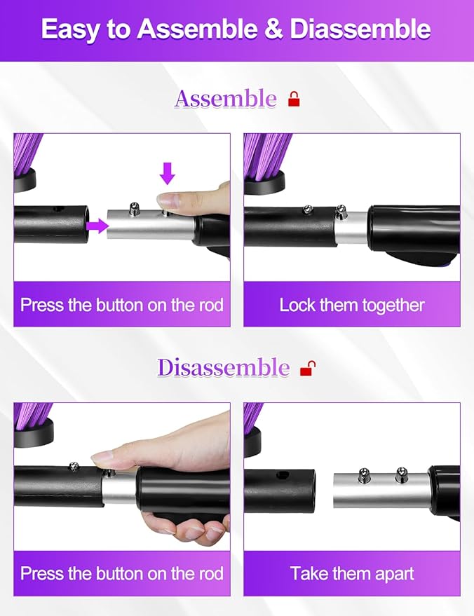 HEEYA Ice Scraper with 12.6 Inch Large Brush Head, Extendable Ice Scraper and Snow Brush for Car Windshield Window, Portable Car Scraper Snow Brush for SUV Truck Automobile Vehicle - Purple