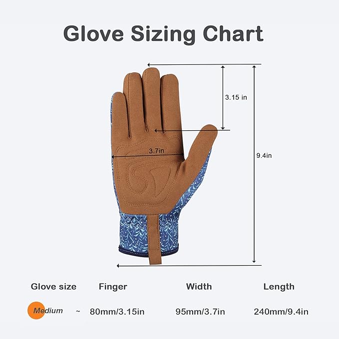 Bamllum Leather Gardening Gloves for Women - Working Gloves for Weeding, Digging, Planting, Raking and Pruning