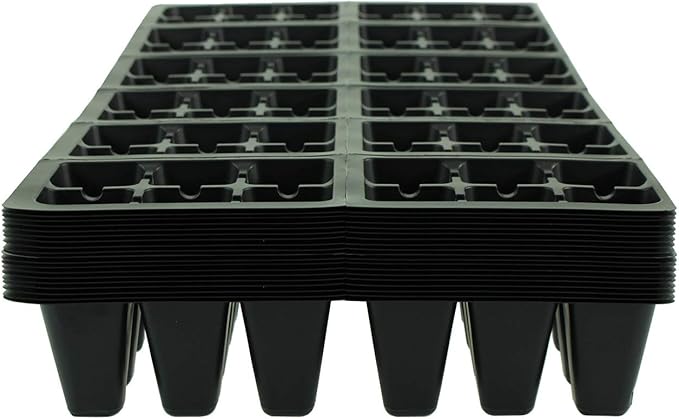 Handy Pantry Black Plastic Garden Tray Inserts – 20 Sheets, 72 Planting Pot Cells Each – 2x3 Nested x12 Configuration – Ideal for Nursery, Greenhouse, Seed Starting, and Vegetable Gardening