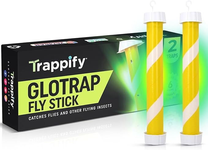 Glow-in-The-Dark Fly Stick by Trappify: Premium Indoor & Outdoor Fly Traps | Water-Resistant Sticky Trap for Fruit Fly Traps for Indoors, Gnat Traps for House Indoor, and Fly Trap Indoor (2 Pack)