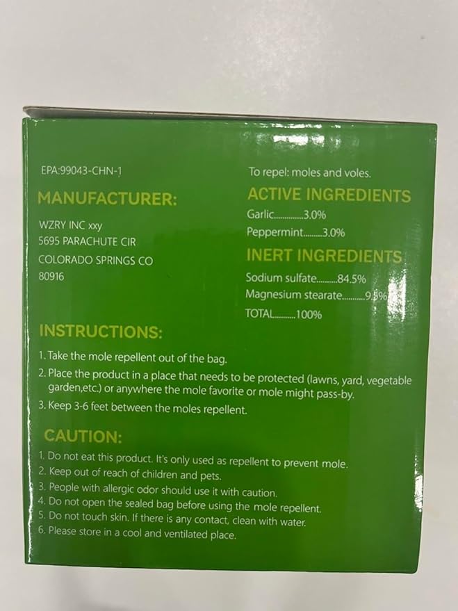 36 Pack Mole Repellent, Long-Lasting Protection for Gardens Yards, Waterproof Rodent Repellent for Gopher, Groundhog, Vole, Chipmunk, Skunk, Armadillo, Outdoor Mole Deterrent, Safe for Humans & Pets
