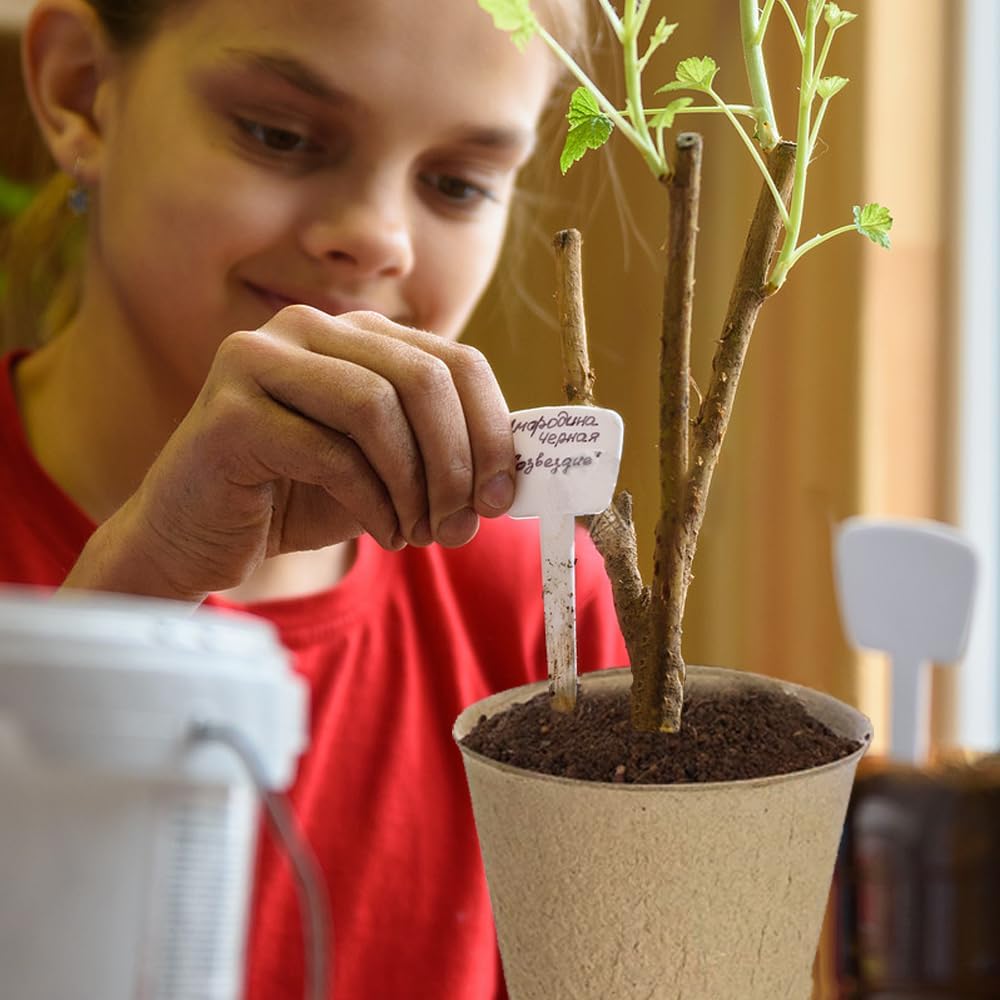 50pcs Peat Pots for Seedling 3.15" Biodegradable Plant Nursery Pots Seed Starting Pots with Drainage Holes, 20 Plant Labels, 2 Transplant Tools