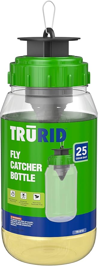 Fly Traps Outdoor- Reusable Hanging Fly Trap- (3-Pack) Add Water to Catch House & Horse Flies in Garden, Backyard & Barn, Natural and Non-Toxic