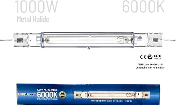 UltraGrow – Classic 1000W DE Double Ended HID Grow Light System with HID Bulb, Dimmable Ballast for Indoor Growing (Classic Controller & MH)