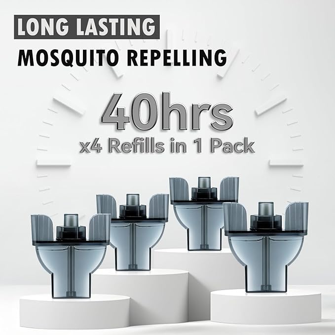 Natural Mosquito Repellent for E-Series, 4 Pack Mosquito Repeller Refills DEET-Free for Home and Outdoor, Bedroom, and Kitchen for 160Hours