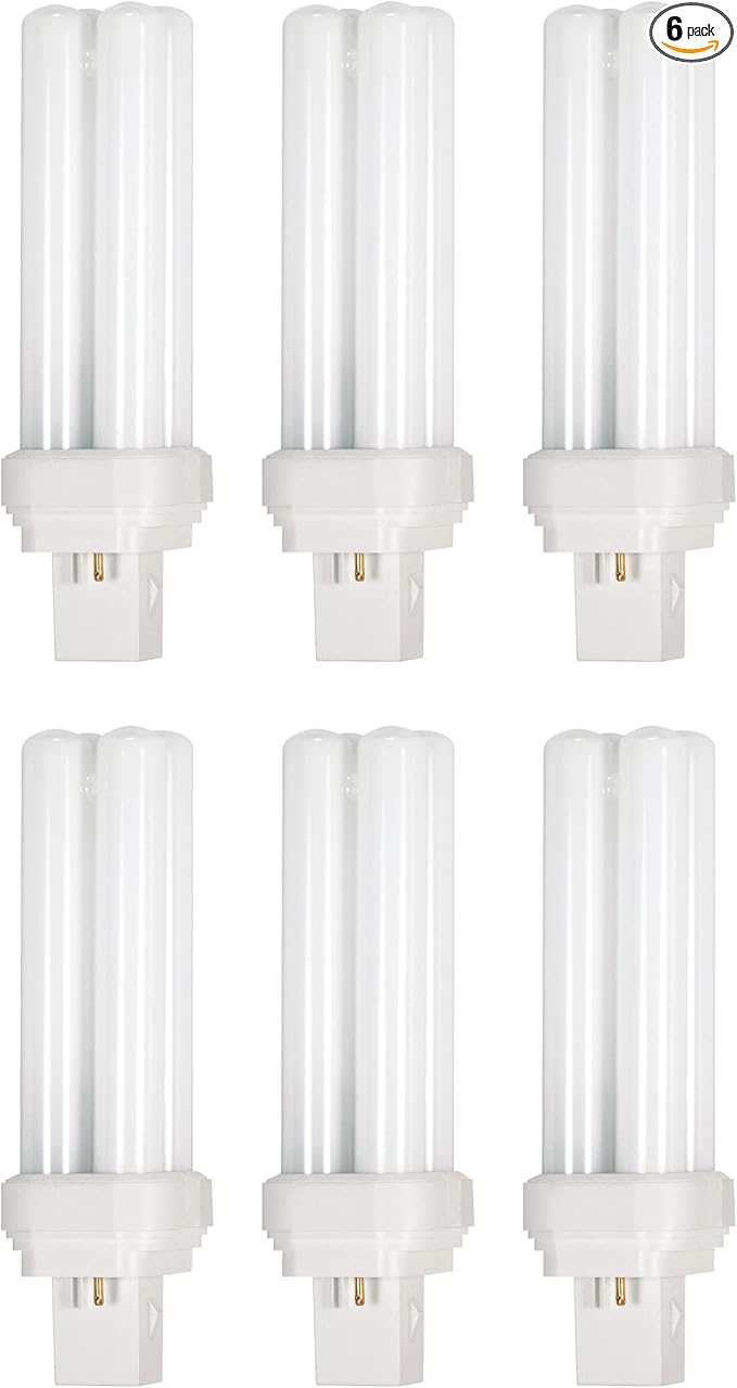 Satco S6022/06 T5 Quad Tube 2-Pin Compact Fluorescent Light Bulb for Magnetic Ballasts, 28 Watts, White, 6 Pack