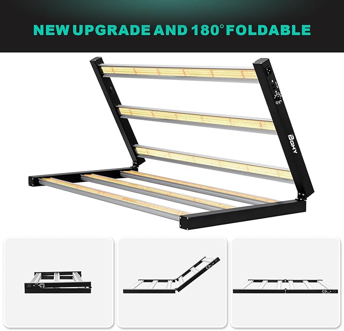 720W LED Grow Lights, Full Spectrum Grow Light, Daisy Chain Plant Bar Style Grow Light Foldable & Dimmable for Growing Commercial Hydroponic Growing Lamp 5x5ft Core Coverage (ZWD-DT-721)