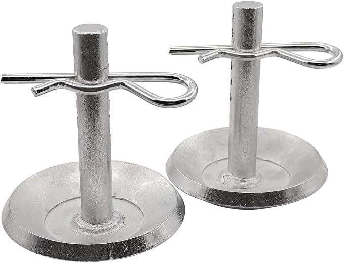 69212 Snow Plow Skid Shoe Blade Protector Replacement Heavy-Duty Skids Shoes with Round Shaft and Adjustable Pin Placement Lock Plow Skid Feet (2/Pack)