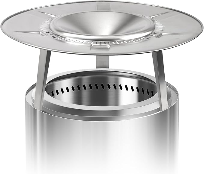 HGD Firepit Heat Deflector for 19.5" Solo Stove Bonfire - Portable 304 Stainless Steel Heat Diffuser Captures & Redirects Warmth, Detachable Firepit Camping Accessory
