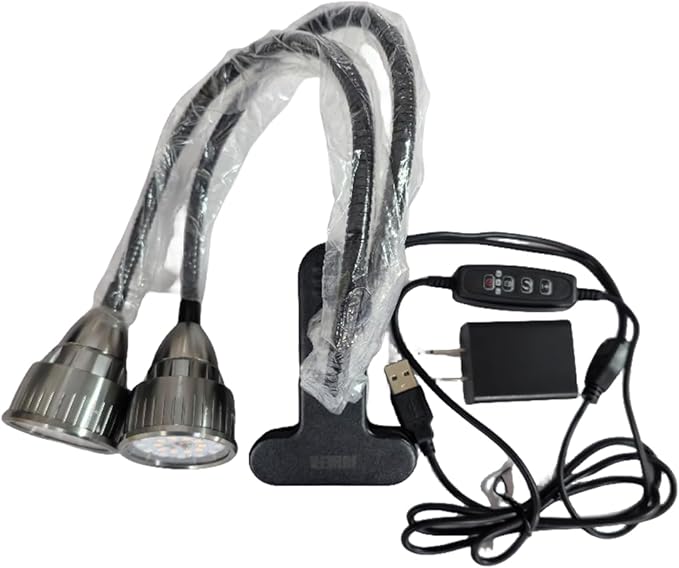 Juhefa Grow Light for Indoor Plants Growing, Gooseneck Clip-on Plant Lamp for Seedlings Succulents Seed Starting,3 Modes & 10-Level Brightness with Timer 3 9 12 Hrs