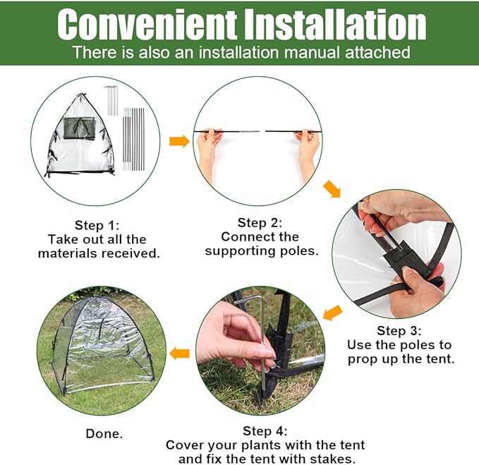 Plant Covers Freeze Protection, Outdoor Garden Frost Cover, Plant Covers from Animals, garden cloches for plants, Reusable Shrub Small Greenhouse, Potted Fruit Pest Protector Large(Transparent,2-Pack)