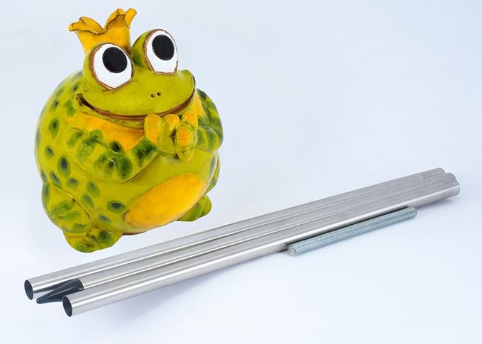 Ceramic Garden Decor - Frog Lawn Stake - Outdoor Statue - Perfect, Unique Gifts for Gardeners Woman, Men, Yard Gifts - Handmade, Frostproof