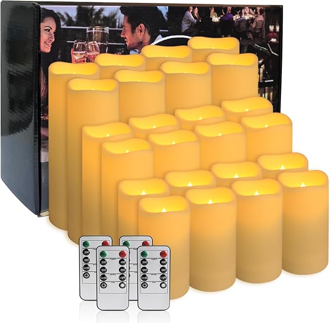 24-Pack LED Flameless Candles with Remote Control - Perfect for Home, Parties, and Special Occasions - Create a Magical Ambiance Effortlessly(Three Sizes)