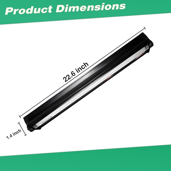 Hypool T8 Strip UVB UVA Reptile Lighting Fixture with 18-Inch 15 Watt UVB 10.0 Fluorescent Bulb Combo Kit, 10-Percent UVB Desert Pet Habitat Light for Reptiles Amphibian Black