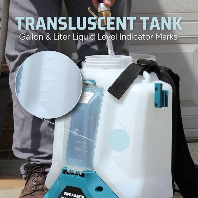 Tornado 4-Gallon Battery Powered Backpack Sprayer (2025 Model) – Lawn & Garden Sprayer, Compatible with FlowZone, DeWalt, Milwaukee, Makita & Bosch Batteries TOOL ONLY (Battery Not Included)