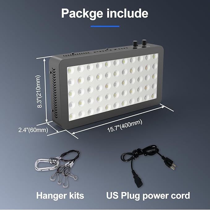 Phlizon 165W Dimmable Full Spectrum Aquarium LED Light Daisy Chain Funciton Fish Tank Light LED Reef Decoration for Saltwater Freshwater Fish Coral Reef (16"x8"x2.4")