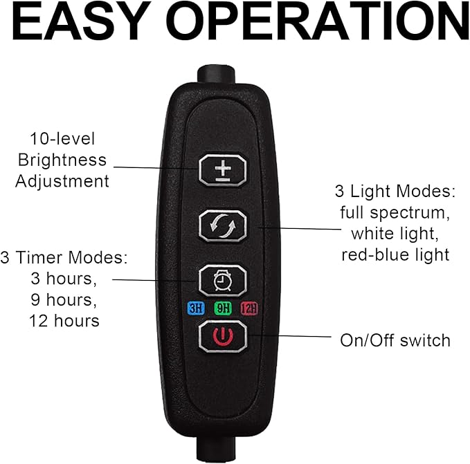 yadoker Grow Light for Indoor Plants,160 LEDs Full Spectrum Standing Plant Grow Light with 3H/6H/9H Timer,10-Level Brightness, 51" Height Adjustable,Flow Grow Lamp for Tall Large Indoor Plants