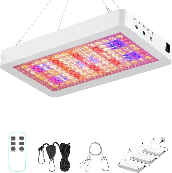 LED Grow Light Full Spectrum, Plant Grow Light with Veg & Bloom Switch for Hydroponic Indoor Plants LED Grow Lamp with Daisy Chain,with Remote Control