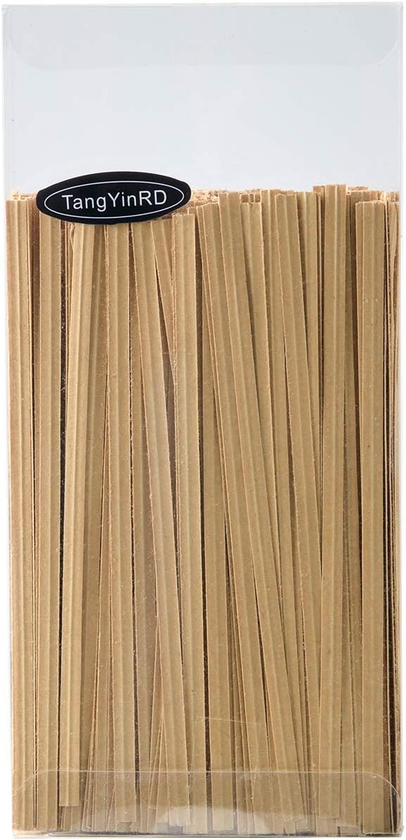 500 Pcs 5" Kraft Paper Twist Ties Reusable Bread Ties, for Party Cello Candy Bread Coffee Bags Cake Pops