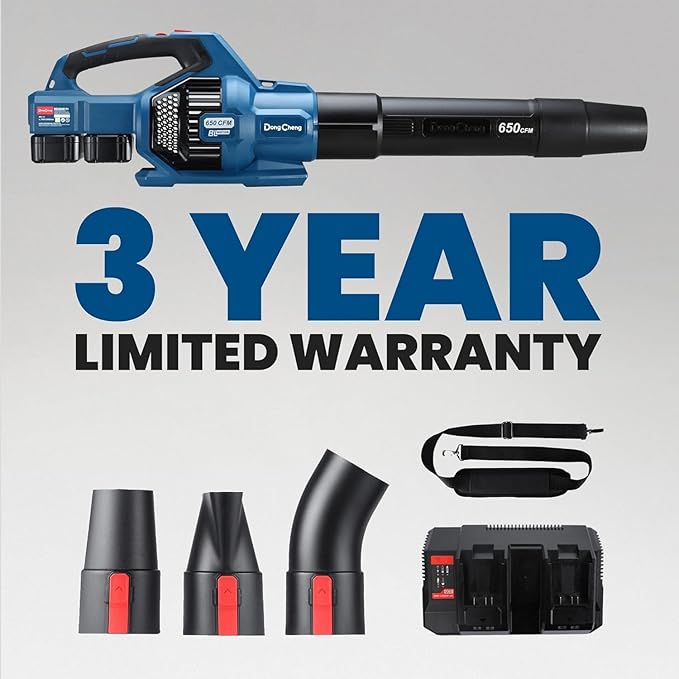 DongCheng 650 CFM Brushless Cordless Leaf Blower, 40V Battery Powered Blower, High-Efficiency Blower for Sidewalks, Driveways, Town Care, Blowing Leaves and Snow, Bare Tool Only