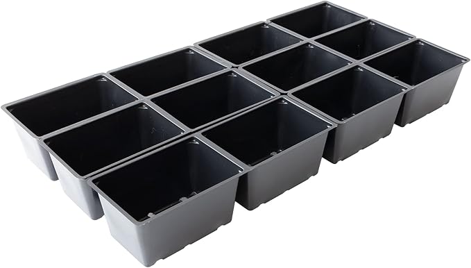 12 Cell Plant Tray Inserts - Pack of 5 - One Dozen Perforated Planter Cells with Drain Holes - for 10x20 Trays. Gardening, Seed Starts, Microgreens & More