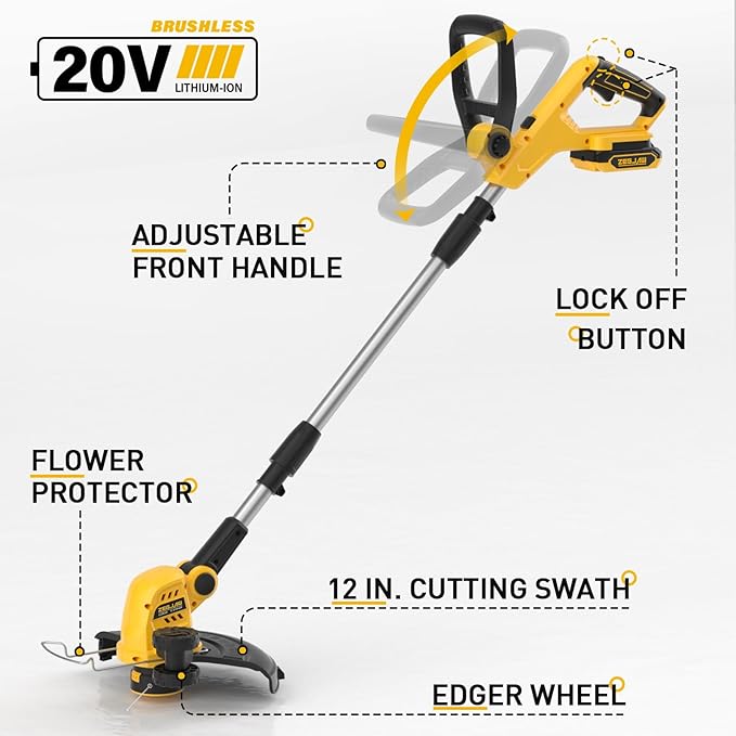 13" 20V Cordless Lawn Mower and 12" 20V Cordless String Trimmer and Edger