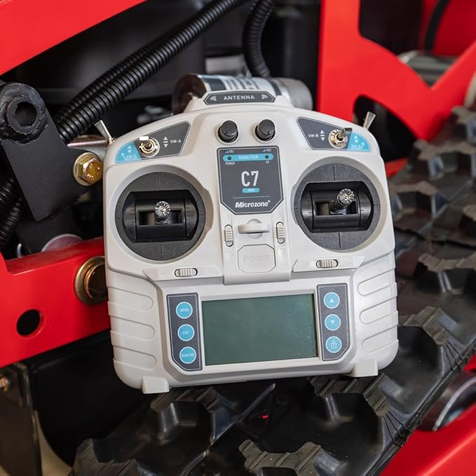 Lawn Mower, Remote Control Lawn Mower, Small Crawler Oil-Electric Hybrid Four-Wheel Drive Lawn Mowing and Weed Whacker, All Terrain Grass Cutter Yard Mower, 45° Climbing (SKD 224-55-SNOW)