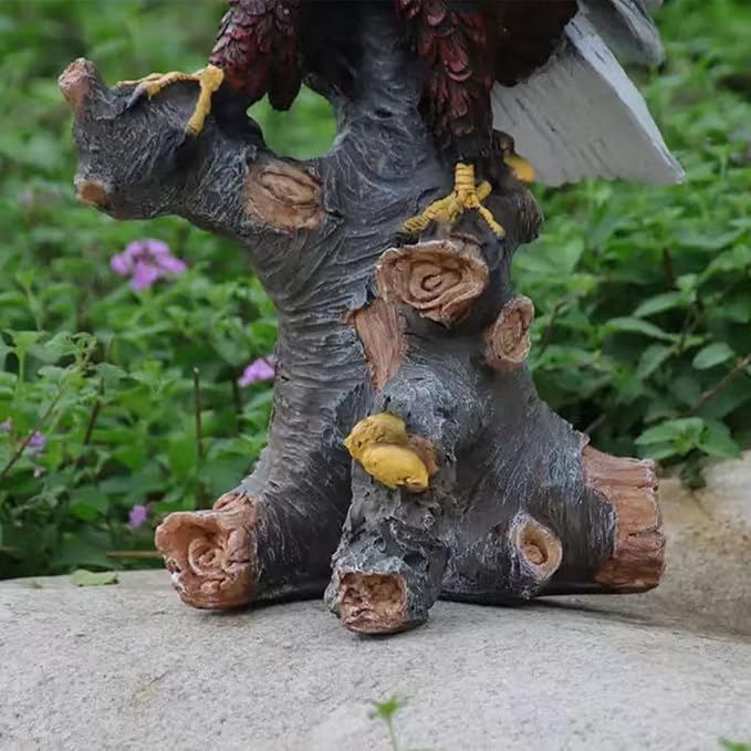 Garden Sculpture & Statue Flight of Freedom American Bald Eagle Hanging Bird Decor - Hand-Painted Majestic America Indoor/Outdoor USA Decor for Patio, Office