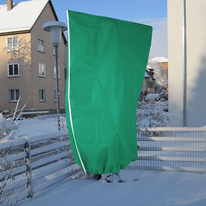 2 Pack Winter Plant Covers Freeze Protection, 47.2" x 70.8" Frost Cloth with Zipper & Drawstring, Winter Tree Covers Bags for Outdoor Plants, Shrubs & Small Trees Protection (Green)