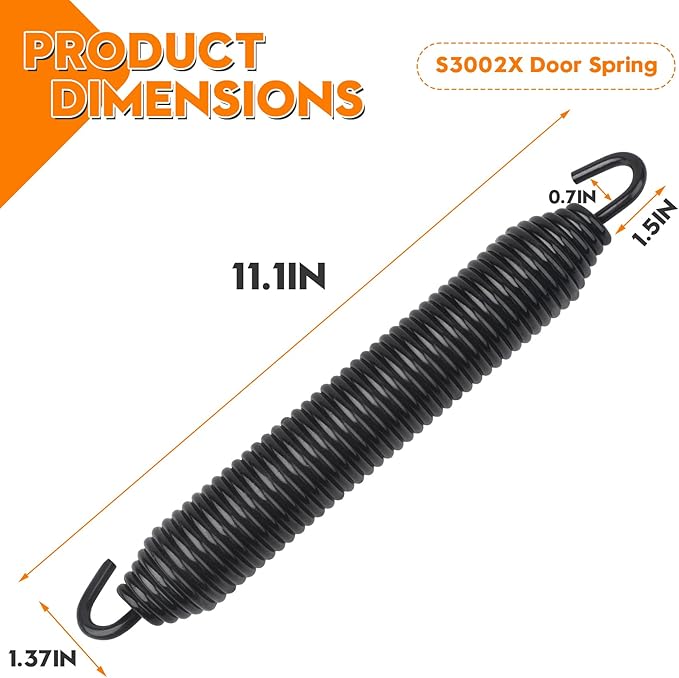 S3002X 11-1/2 Inch Oven Door Spring Compatible with BAKER PRIDE Gas-fired Transportable Ovens, Top Door Spring for Pizza Oven, Replacement Part for Stove Top Oven, Replaces Part Number S3002A