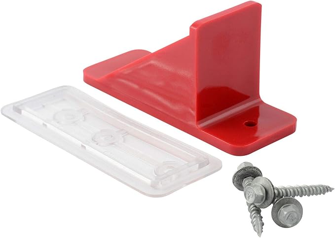 Color 50 Qty Commercial Bulk Pack (Snow Guards, Perfect Seal Gaskets & Screws) - Stop Snow from Sliding Off Your Metal Roof Snow Guard Block Stops Breaks (Crimson Red)