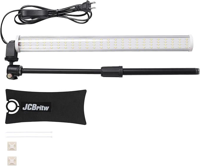 JCBritw Standing LED Grow Light,Adjustable T12 Bar Plant Light, White 6500K Full Spectrum Plant Grow Lamp on Stand for Indoor Plants Seed Starting, Seedlings, Veg, Flower