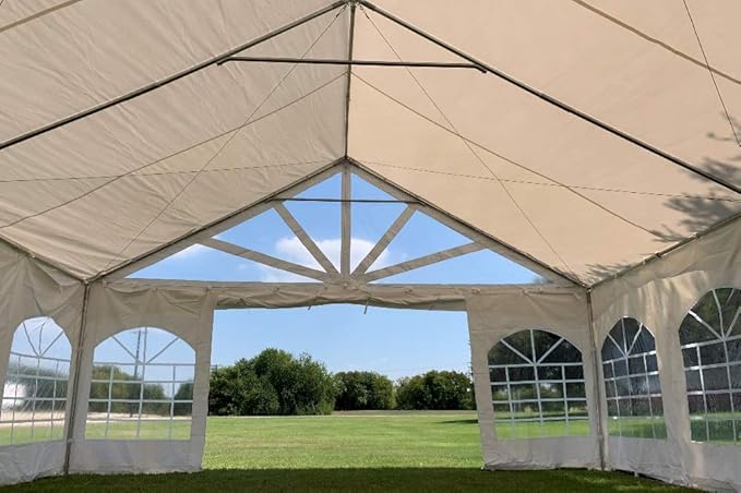 DELTA 20'x20' PVC Marquee Tents for Parties, Large Party Tent, Outdoor Wedding Tent, Heavy Duty Fire Retardant Waterproof Canopy, Carpas para Fiestas,Outdoor Event + 4 Storage Bags