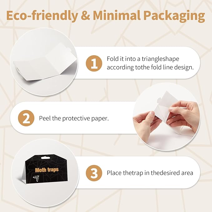 Upgraded Moth Traps, Double Potent Pantry & Clothes Traps with Pheromones Prime, No Toxic & Odorless Meal Moth Trap, Organic Sticky Moths Balls Repellent with Lure for Closet, Kitchens -12Pack