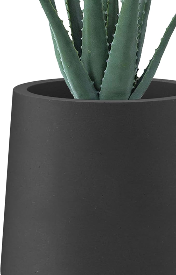 Kante 15.3"+11.6"+8.2" Dia Round Concrete Planter, Large Outdoor Indoor Planter Pots Containers with Drainage Holes and Rubber Plug for Home Garden Patio, Black