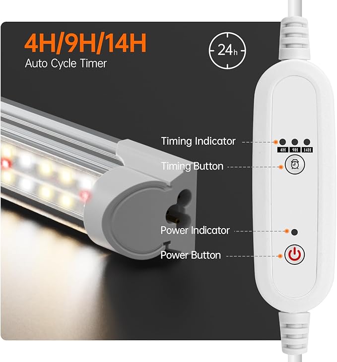 Indoor Greenhouse with Grow Light, Mini Green house with 4 Pack 24W Full Spectrum Plant Lights with Timer, Plant Shelf with Tent for Indoor Plant, Seed Starting, Seed Tray, 23.5"x13.8"x59"