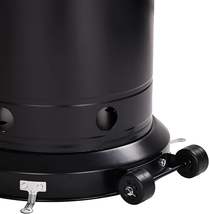48,000 BTU Outdoor Propane Patio Heater with Wheels, Commercial & Residential, Black