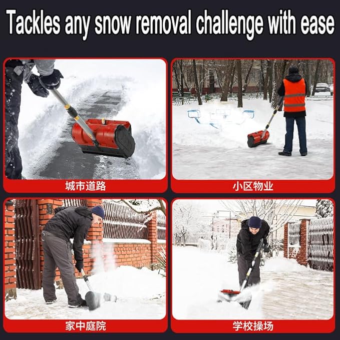 Cordless Snow Shovel,12" Electric Snow Blower with Adjustable Handle and Directional Plate,6.2" Clear Depth with Front Handle for Deck,Patio,Bare Tool(No Battery) (for Milwaukee)