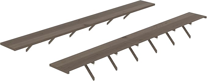 Shelf Suitable for 8x14FT Wood Greenhouse, 161" Wooden Storage Shelf Kit Fit Multiple Greenhouse, Horticulture Workstation, Work Bench System Shelving, Light Mocha Brown, 2 Pack